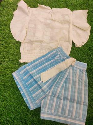 Baby Girl's Cotton Frock And Shorts