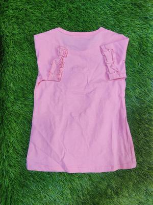 Girl's Stitched Blended Printed T-Shirt