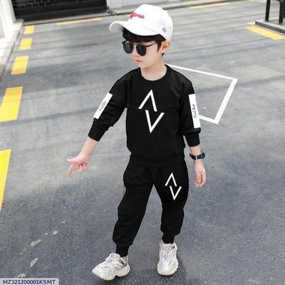 2 Pcs Boy's Cotton Printed Sweatshirt Tracksuit