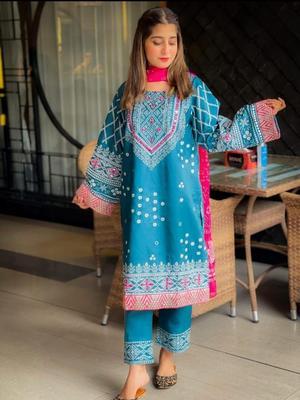 3 Pcs Women's Stitched Katan Silk Chunri Suit