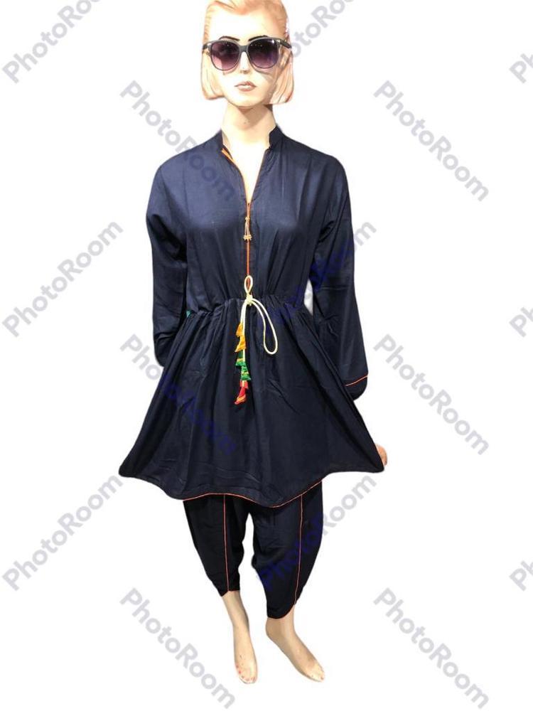 2 Pcs Women's Stitched Linen Suit