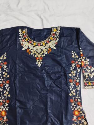 2 Pcs Women's Stitched Cotton Lawn Embroidered Shirt And Trouser