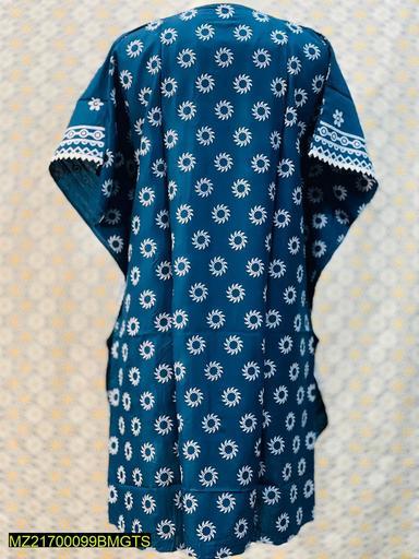 1 Pc Women's Stitched Linen Block Printed Frock