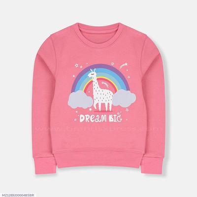 Rainbow Dream Big Rose Pink Terry Sweatshirt