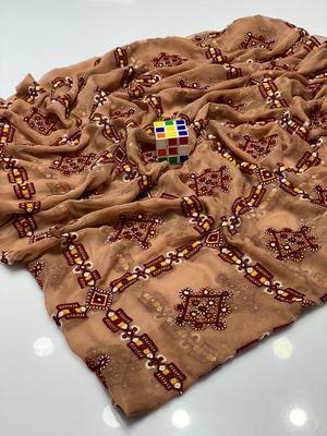 1 Pc Women's Stitched Chiffon Hand Work Dupatta