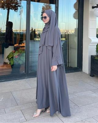 Georgette Plain Abaya With Stoller