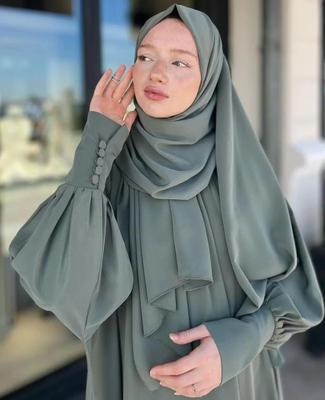 Georgette Plain Full Abaya With Stoller