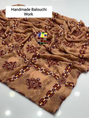 1 Pc Women's Stitched Chiffon Hand Work Dupatta