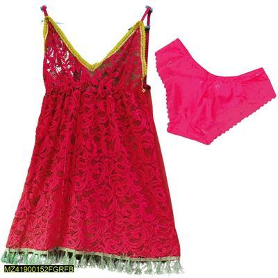 2 Pcs Women's Stitched Cotton Printed Night Suit