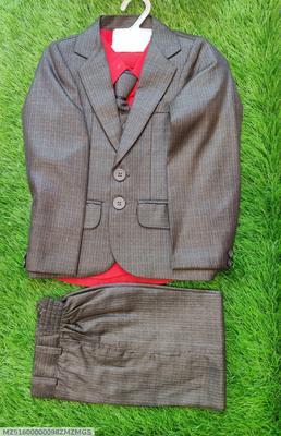 4 Pcs Boy's Stitched Cotton Plain Pant Coat