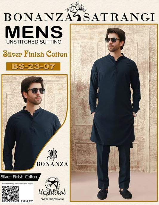 Men's Unstitched Cotton Plain Suit