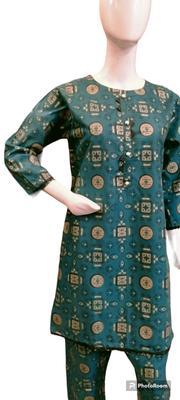 2 Pcs Women's Stitched Cotton Printed Shirt And Trouser