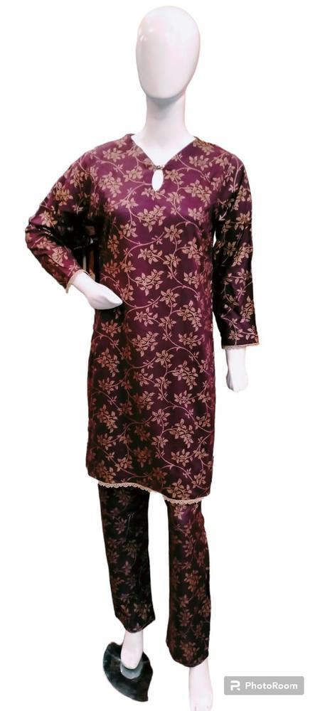 2 Pcs Women's Stitched Cotton Lawn Block Printed Shirt And Trouser