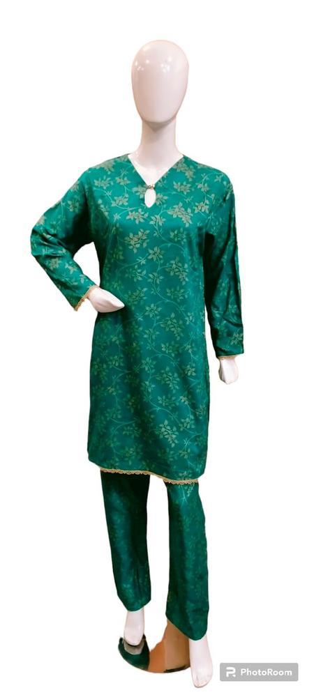 2 Pcs Women's Stitched Cotton Lawn Block Printed Shirt And Trouser