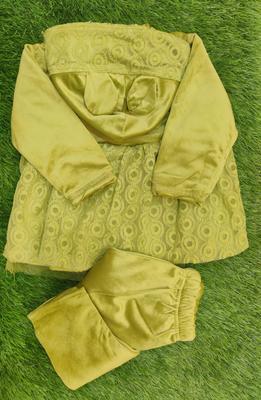 Baby Girl Velvet Frock And Trouser Set