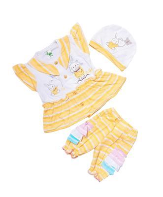 3 Pcs Baby Girl's Blended Printed Suit