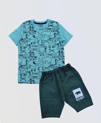 Kid's Jersey Printed T-Shirt And Shorts