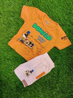 Baby Boy's Blended Printed T-Shirt And Knicker Set