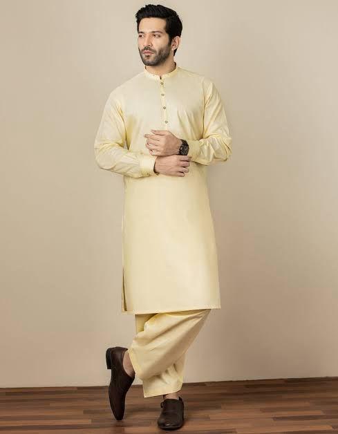 Men's Unstitched Cotton Plain Suit