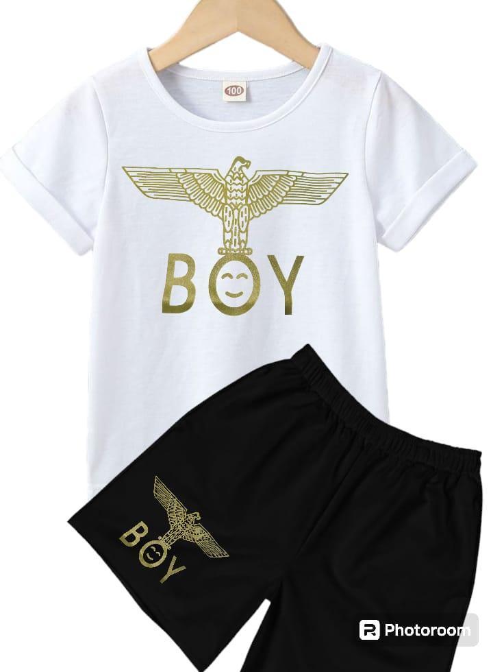 Boy's Cotton Printed T-Shirt And Shorts Set