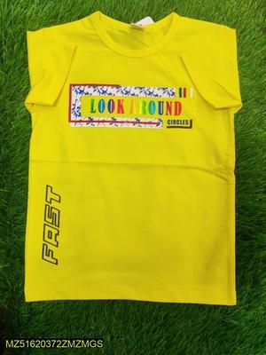 Boy's Stitched Blended Printed T-Shirt