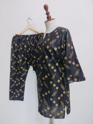 2 Pcs Women's Stitched Cotton Lawn Printed Shirt And Trouser