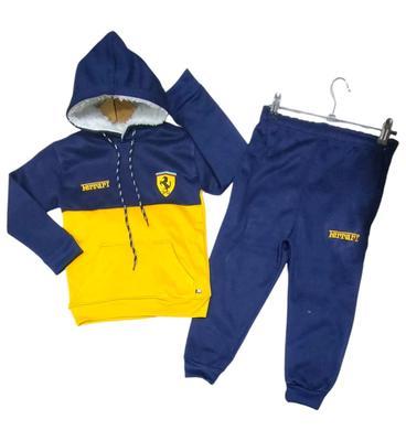 2 Pcs Boy's Polyester Printed Hoodie Tracksuit