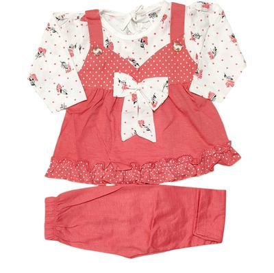 2 Pcs Baby Girl Jersey frock With Trouser