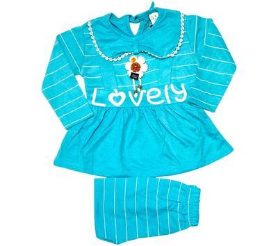 2 Pcs Baby Girl Jersey frock With Trouser