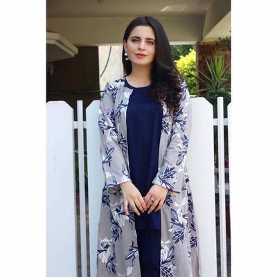 3 Pcs Women's Stitched Silk Printed Suit