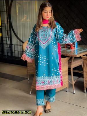 3 Pcs Women's Stitched Katan Silk Chunri Suit