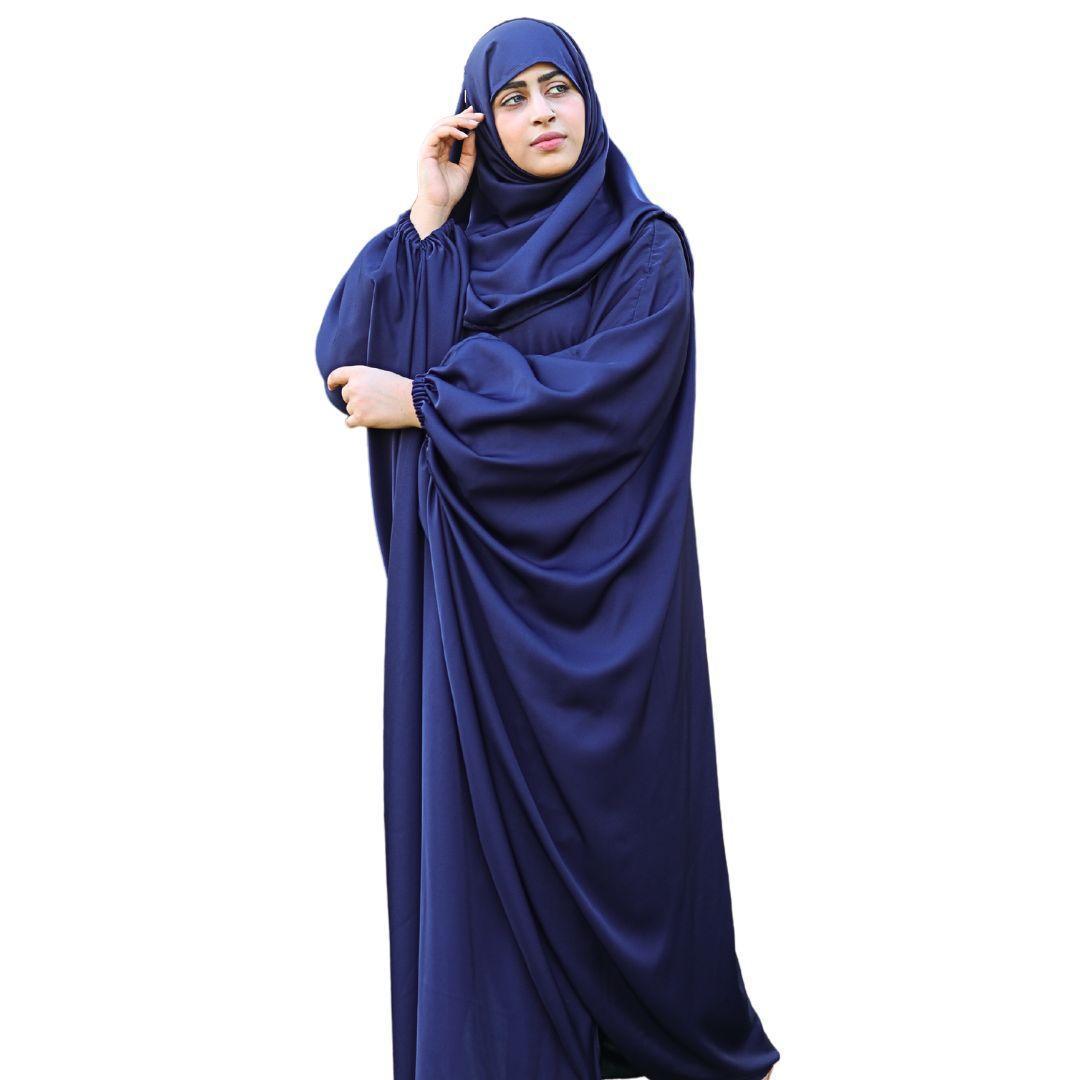 Kaftan Abaya with Elastic Cuffs And Hijab