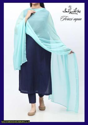 1 Pc Women's Stitched Chiffon Plain Dupatta