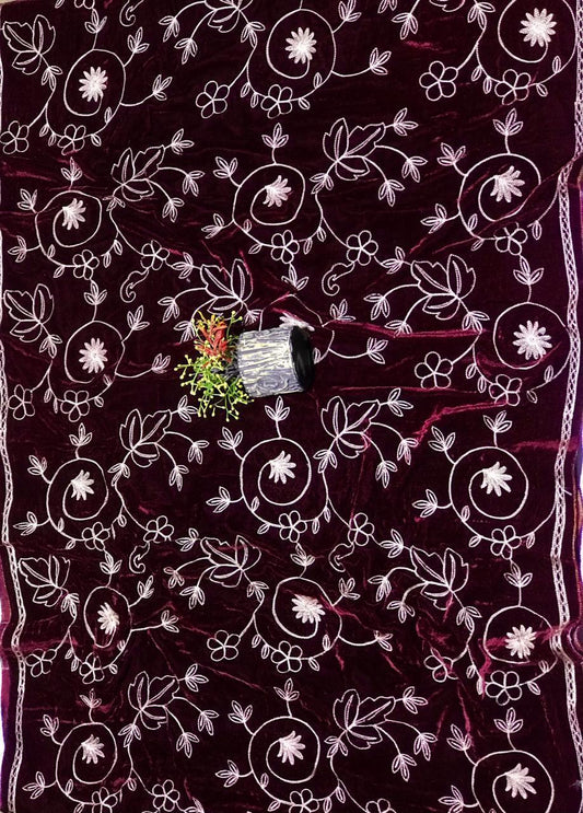 Women's Velvet Embroidered Shawl