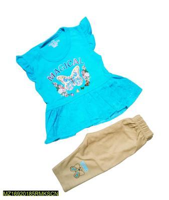 Baby Girl's Cotton Blended Shirt And Trouser Set -