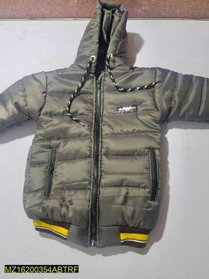 1 Pc Boy's Stitched Polyester Quilted Plain Puffer Jacket