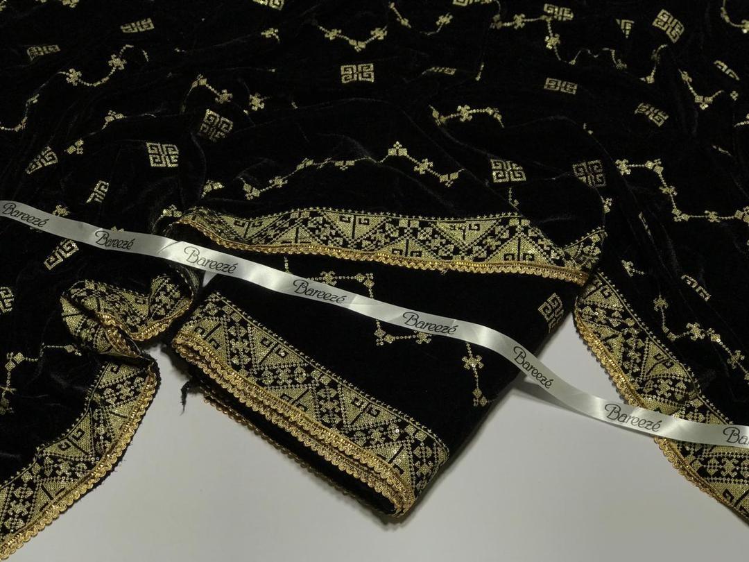 Women's Velvet Embroidered Border Shawl