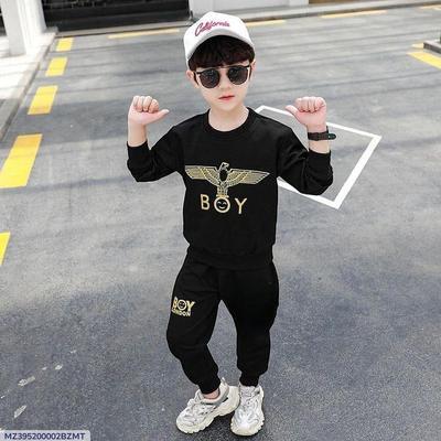 2 Pcs Boy's Cotton Printed Tracksuit