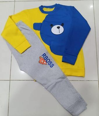 2 Pcs Boy's Fleece Printed Tracksuit