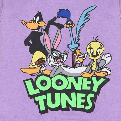 Looney Tunes Cartoon Print Bright Lilac Terry Sweatshirt