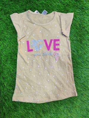 Girl's Stitched Blended Printed T-Shirt