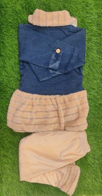 Baby Girl Velvet Frock And Trouser Set