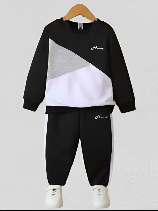 2 Pcs Boy's Cotton Plain Tracksuit