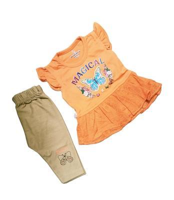 Baby Girl's Cotton Blended Shirt And Trouser Set -