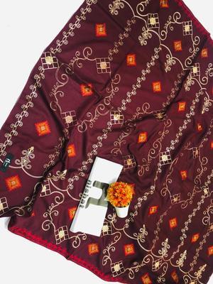 1 Pc Women's Stitched Swiss Lawn Embroidered Dupatta