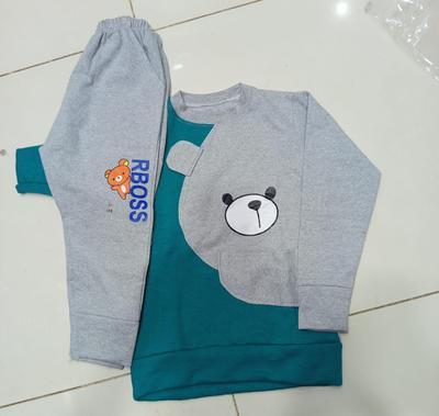 2 Pcs Boy's Fleece Printed Tracksuit