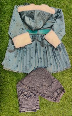 Baby Girl Velvet Frock And Trouser Set