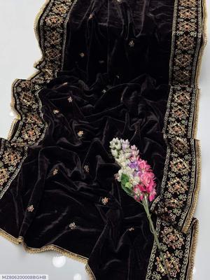 Women's Velvet Embroidered Shawl