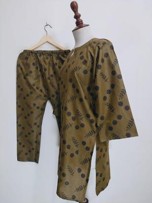 2 Pcs Women's Stitched Cotton Lawn Printed Shirt And Trouser