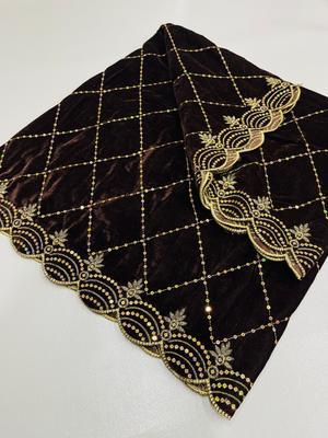 Women's Velvet Embroidered Border Shawl